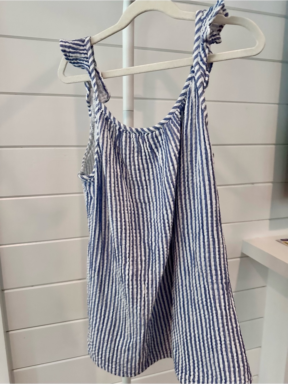 beachlunchlounge Blue and White Striped Summer Top